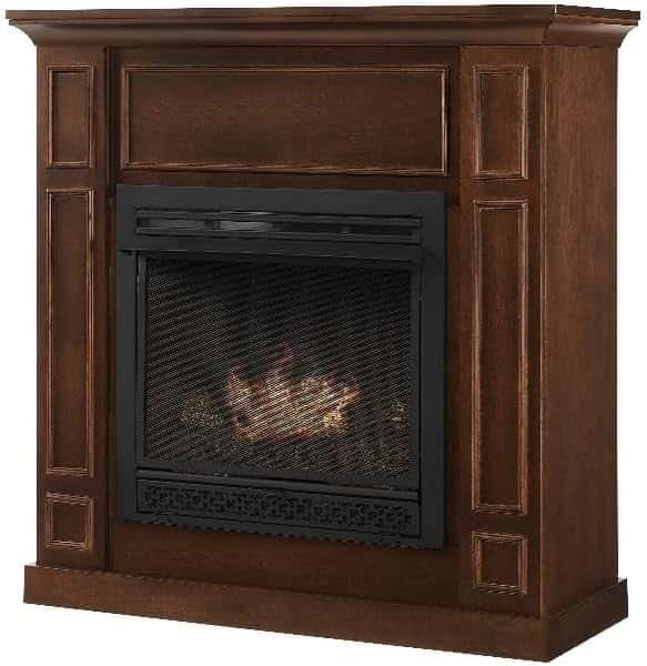 Comfort Glow Dual Fuel Ventless Gas Fireplace with Mantle The Avalon