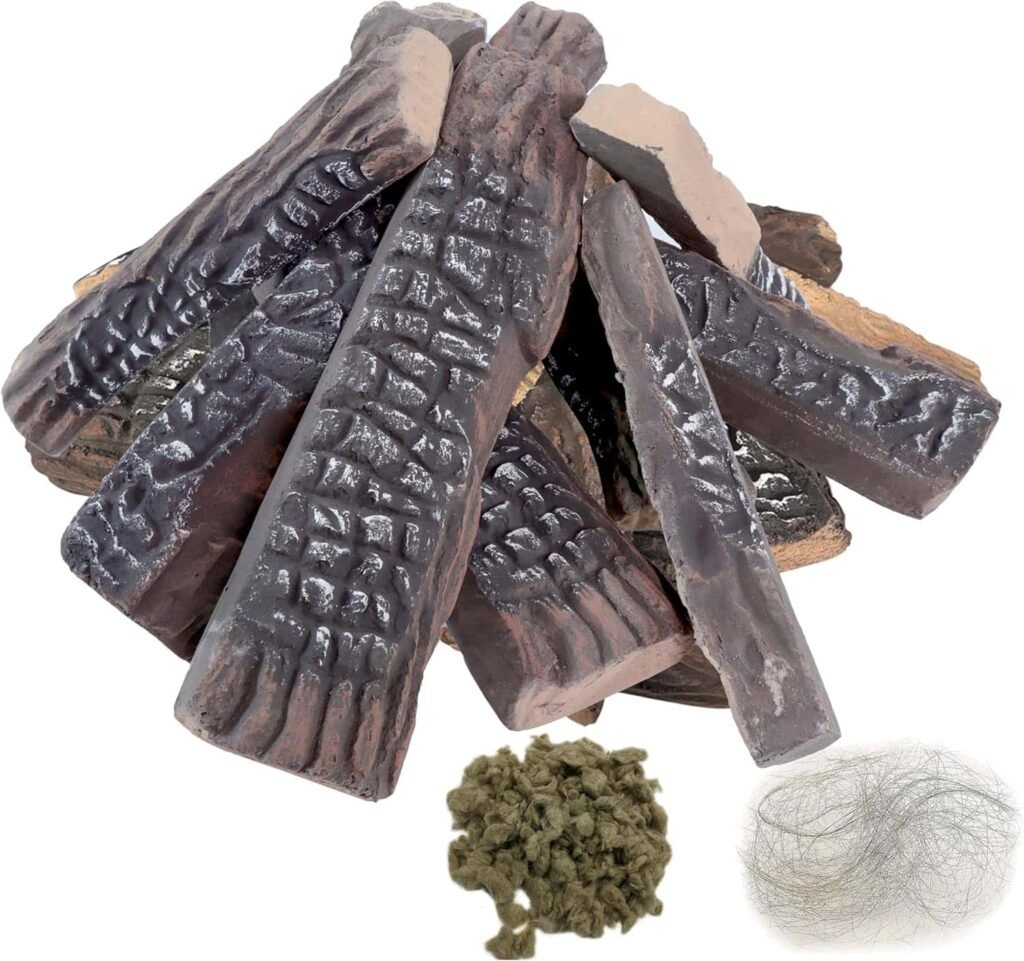 10PCS Ceramic Logs for Gas Fireplace