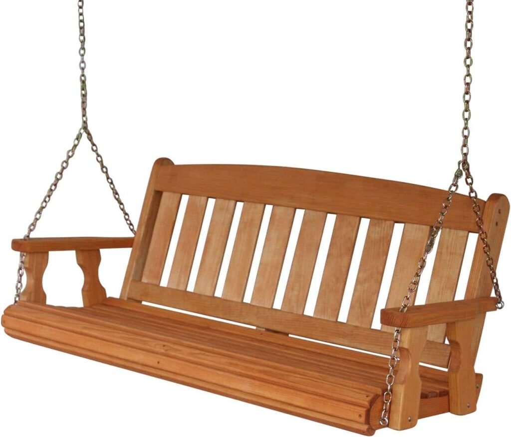 Amish Casual Heavy-Duty 800 lb Mission Treated Porch Swing with Hanging Chains
