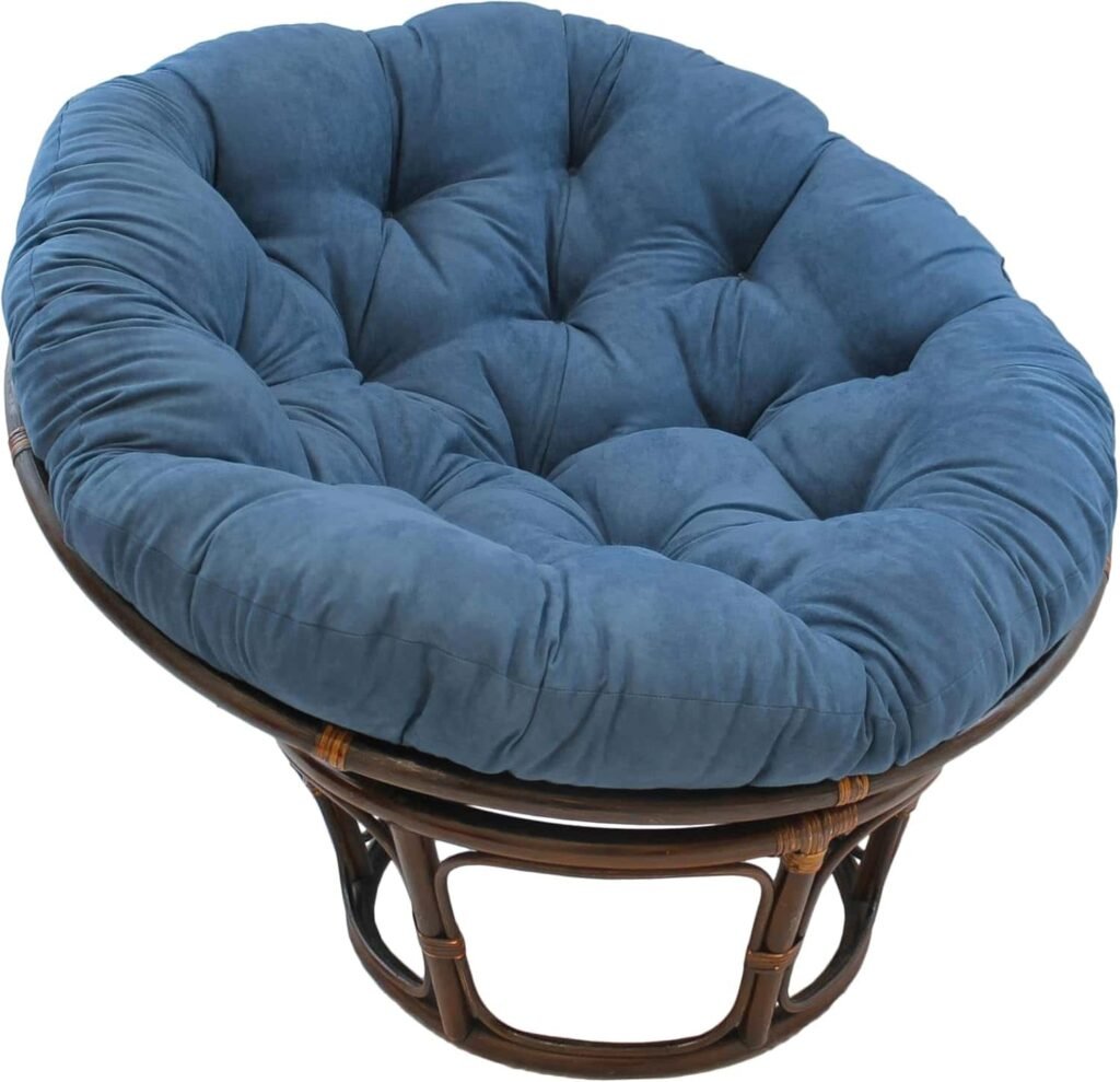 Blazing Needles 48 x 6 x 48-Inch Indigo Solid Microsuede Papasan Chair Cushion