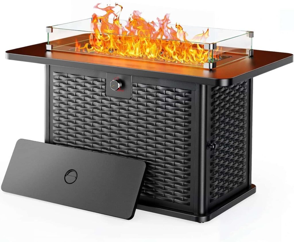 Ciays 43-Inch Rectangular Propane Fire Pit Table with 60,000 BTU