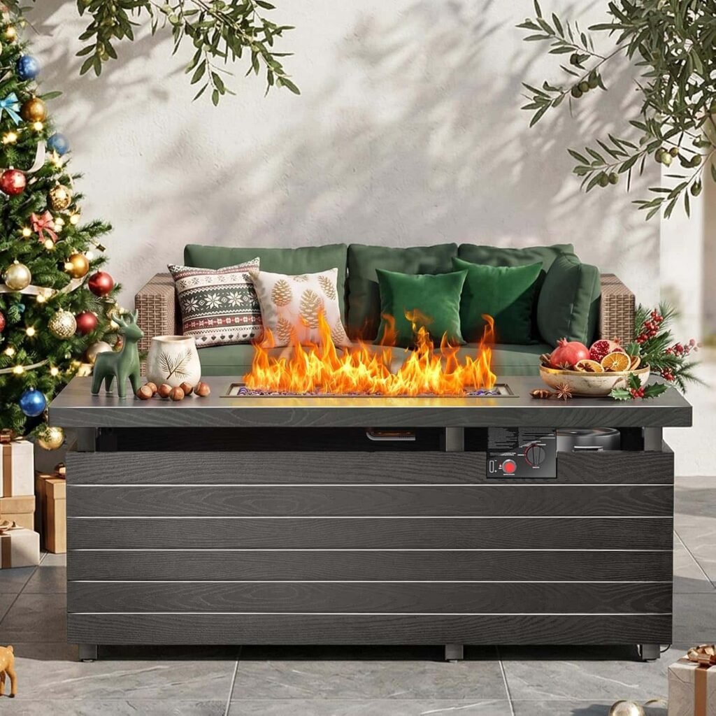 Electactic 51-Inch Outdoor Propane Fire Pit Table 50,000 BTU