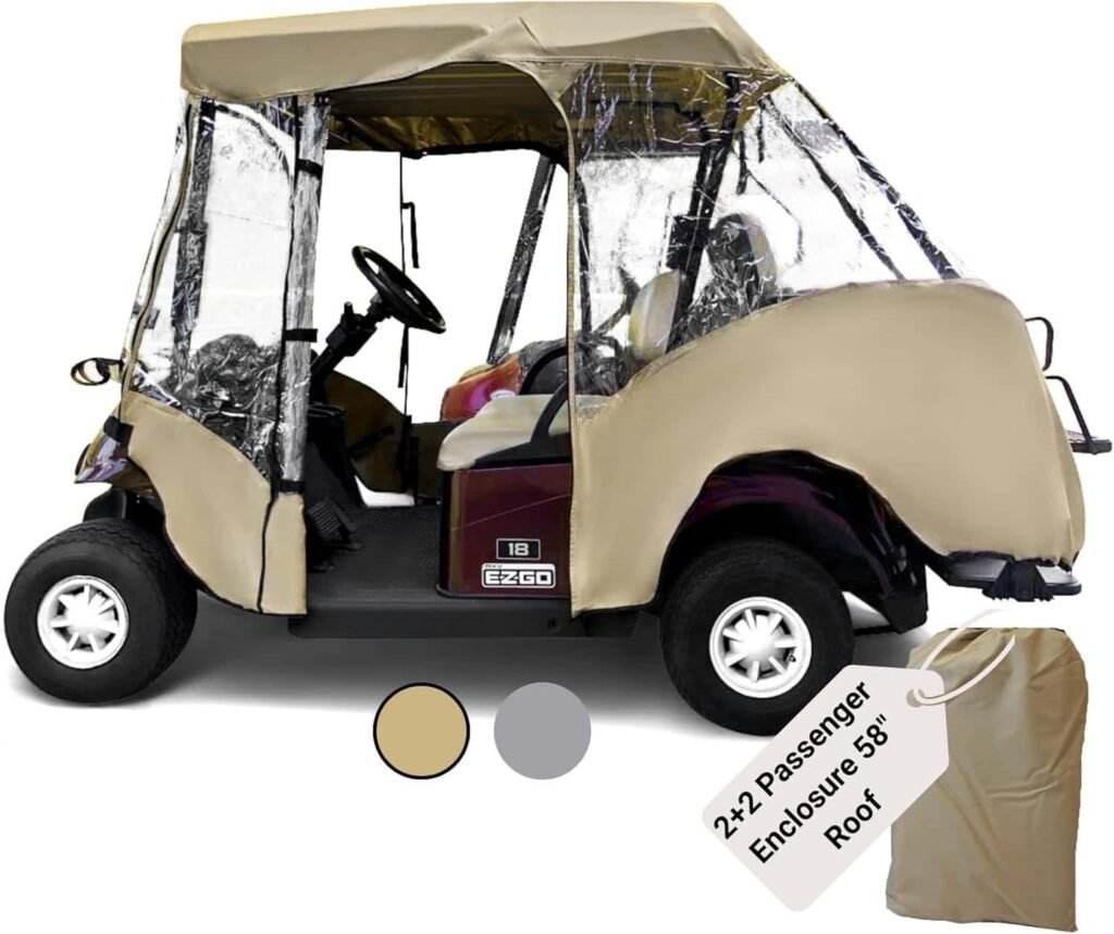 Golf Cart Driving Enclosure for 4-Seaters with 58-Inch Roof