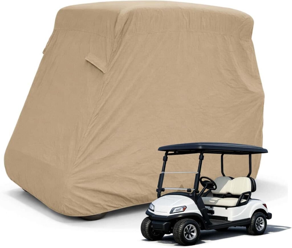 Grey Golf Cart Cover Roof Up to 58" with Reversible Golf Cart Seat