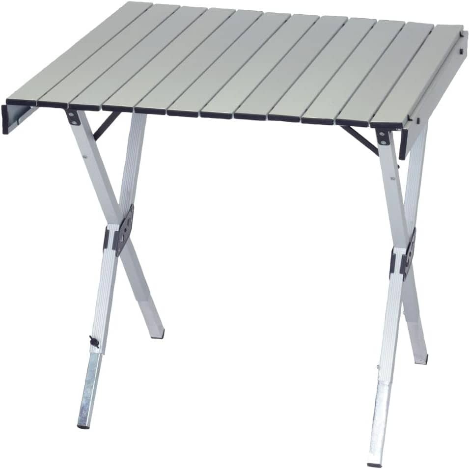 Rio Brands Compact Expandable Outdoor and Camping Aluminum Roll-Top Heat Dissipating Picnic Table