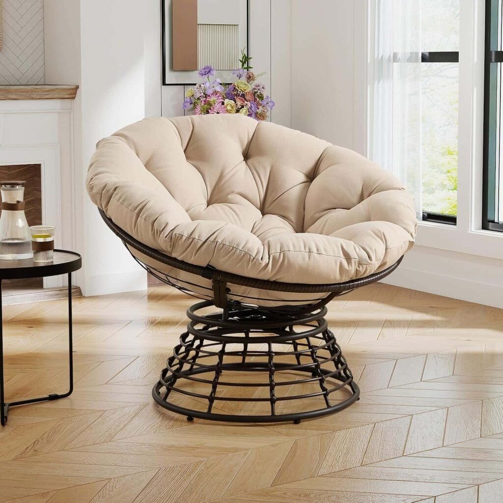 SLEERWAY Papasan Chair with Cushion and Frame