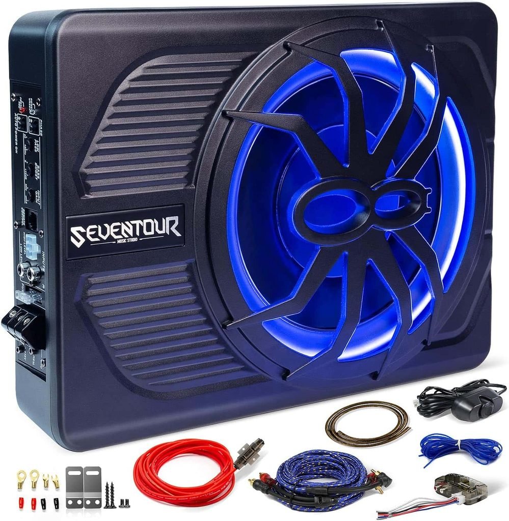 10-Inch 800W Under Seat Car Subwoofer & Amplifier Package