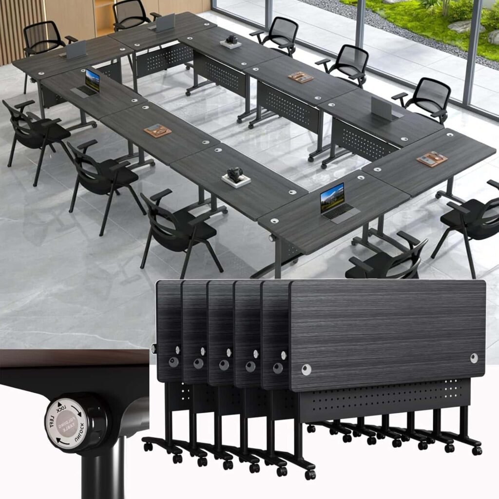 CUAOCEZ Folding Conference Room Tables with Wheels