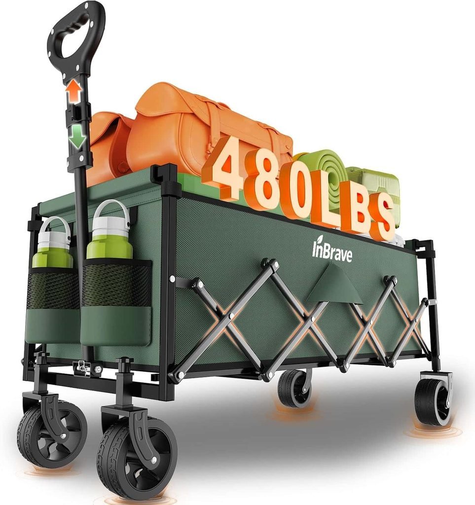 InBrave 34-Inch Extra Long Collapsible Wagon Cart