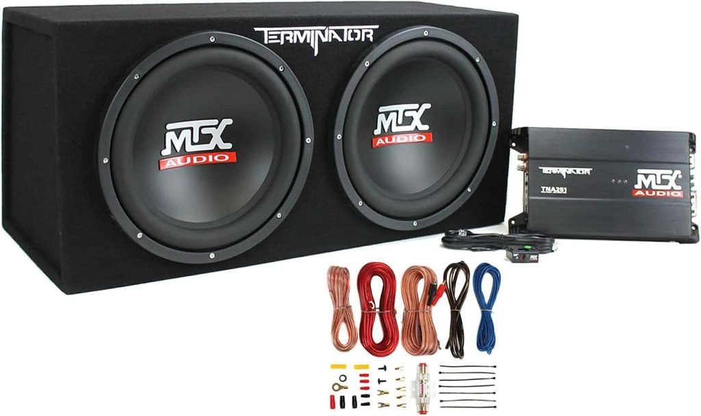 MTX 12-Inch 400W RMS Dual Loaded 1200W Car Subwoofer Enclosure