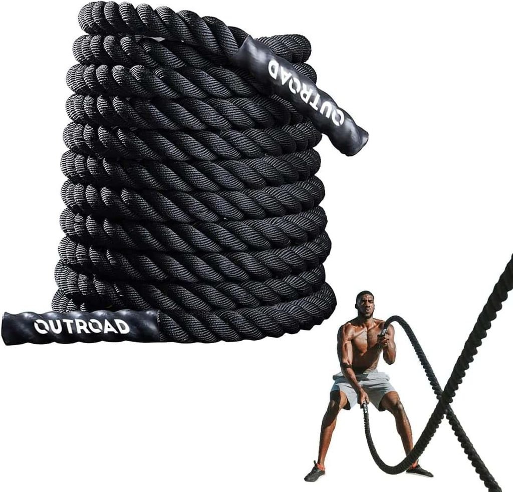 Max4out 1.5-Inch 30-Ft Battle Rope for Home Gym Strength Training
