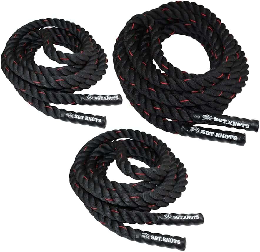 SGT KNOTS Twisted Battle Rope for Home Gym Strength and Conditioning