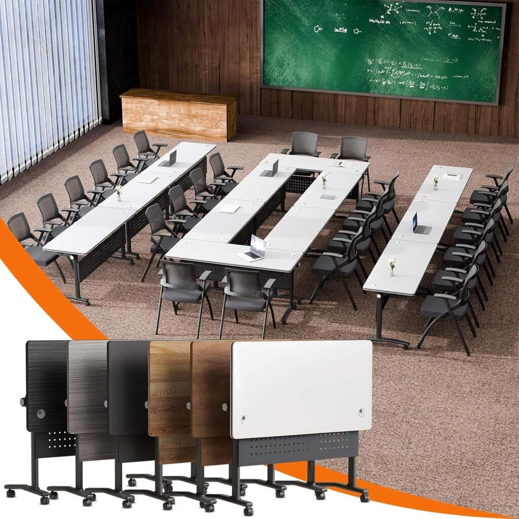 ZanyCajole 6PCS Folding Training Table with Wheels