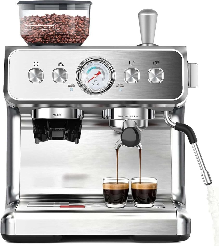 COWSAR 20 Bar Espresso Machine with Grinder and Milk Frother-Pro