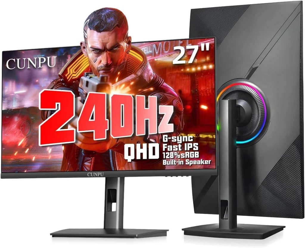 CUNPU 27 Inch 1440P 240Hz Gaming Monitor