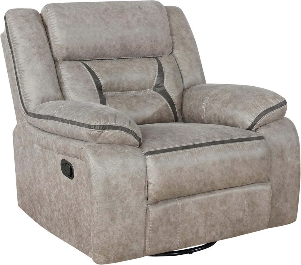 Coaster Furniture Leatherette Upholstered Swivel Glider Recliner Chair