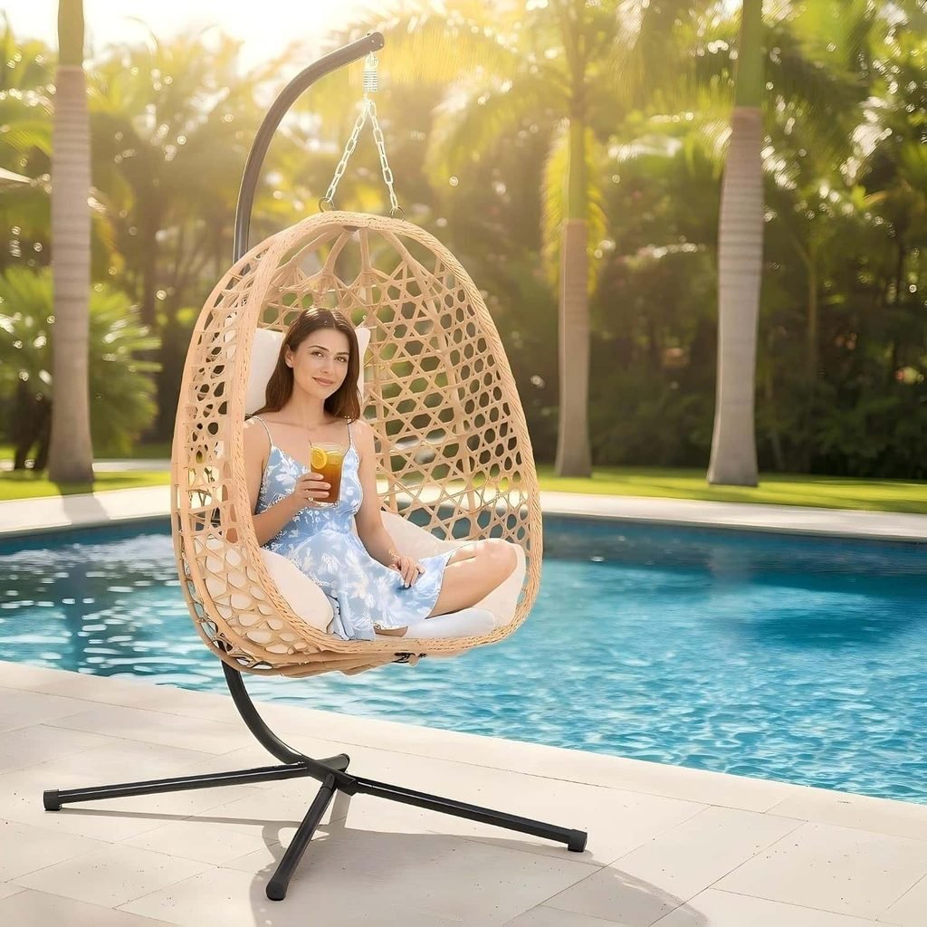 EortheX Hanging Swing Egg Chair with Stand