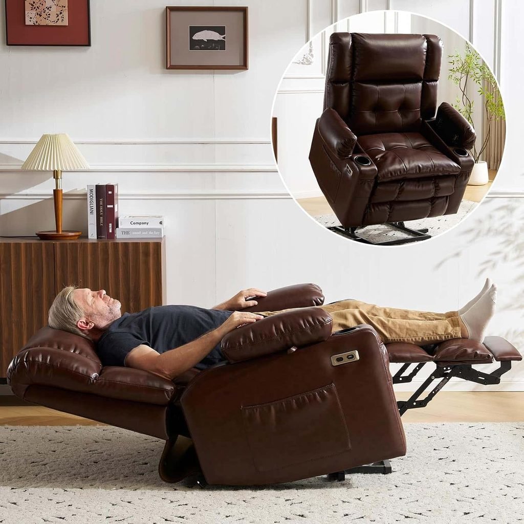 Rhevoy Dual Motor Power Lift Recliner for Elderly with Massage and Heat