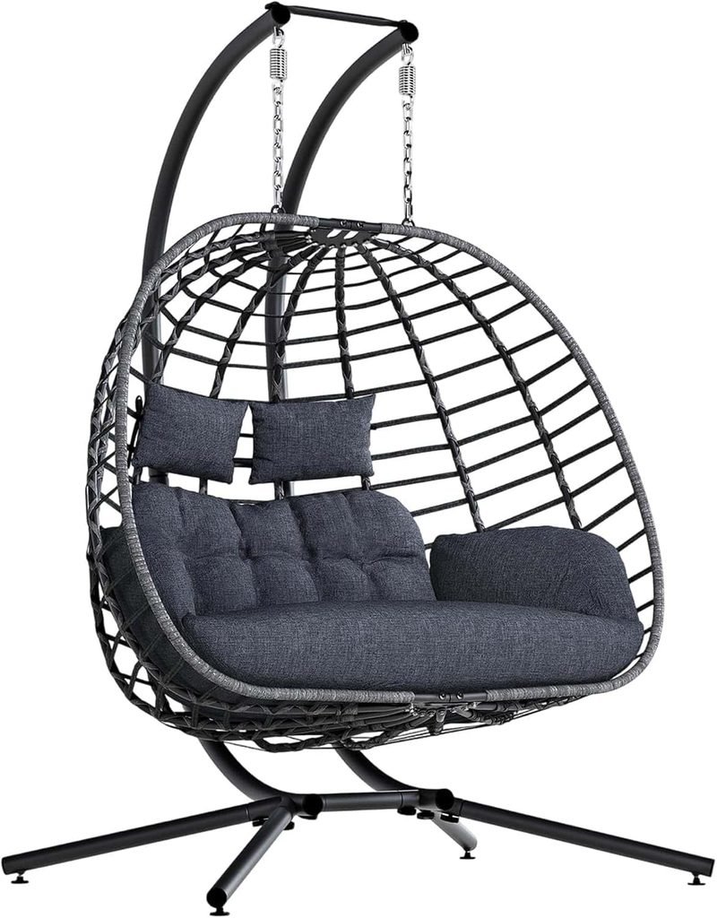 SWITTE Double Egg Chair Outdoor with Stand