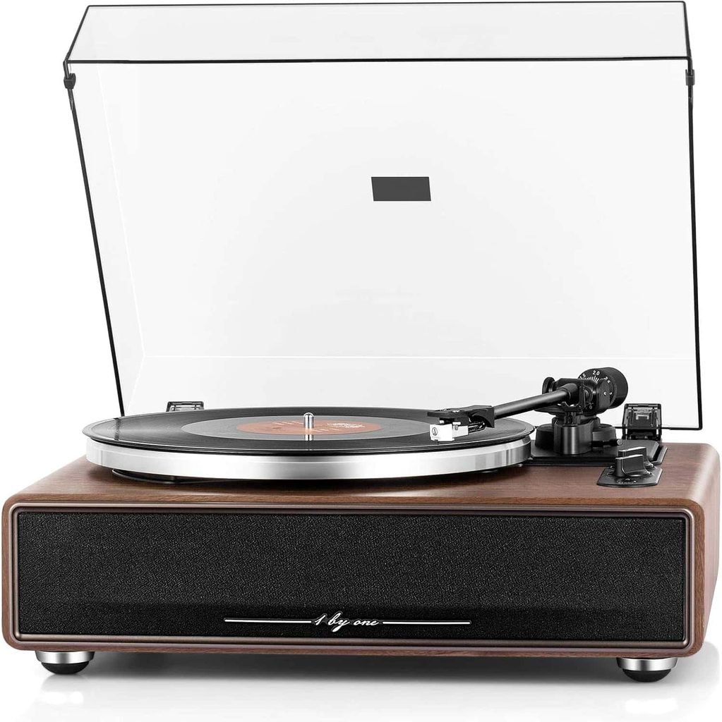 1 BY ONE High Fidelity Belt Drive Turntable with Built-in Speakers