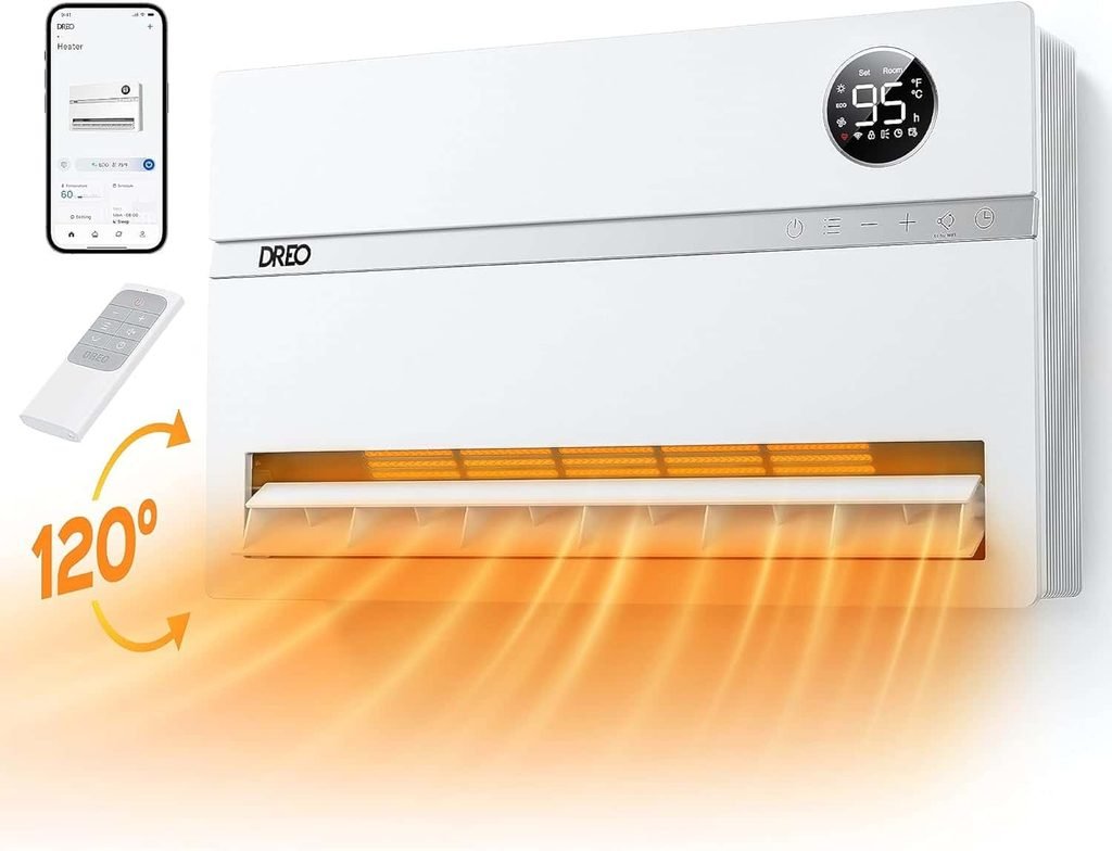 DREO Smart 1500W Wall Heater — Flexible Heating for Bedrooms