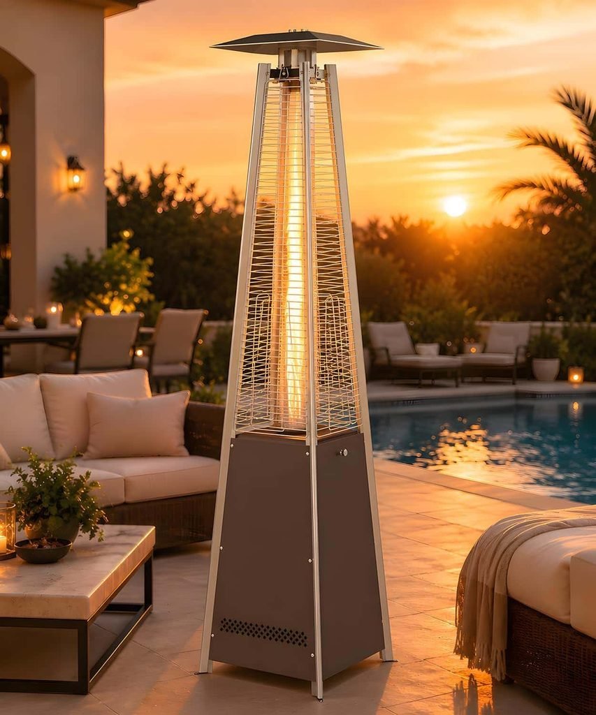 FOOWIN 48,000 BTU Outdoor Propane Patio Heater with Wheels