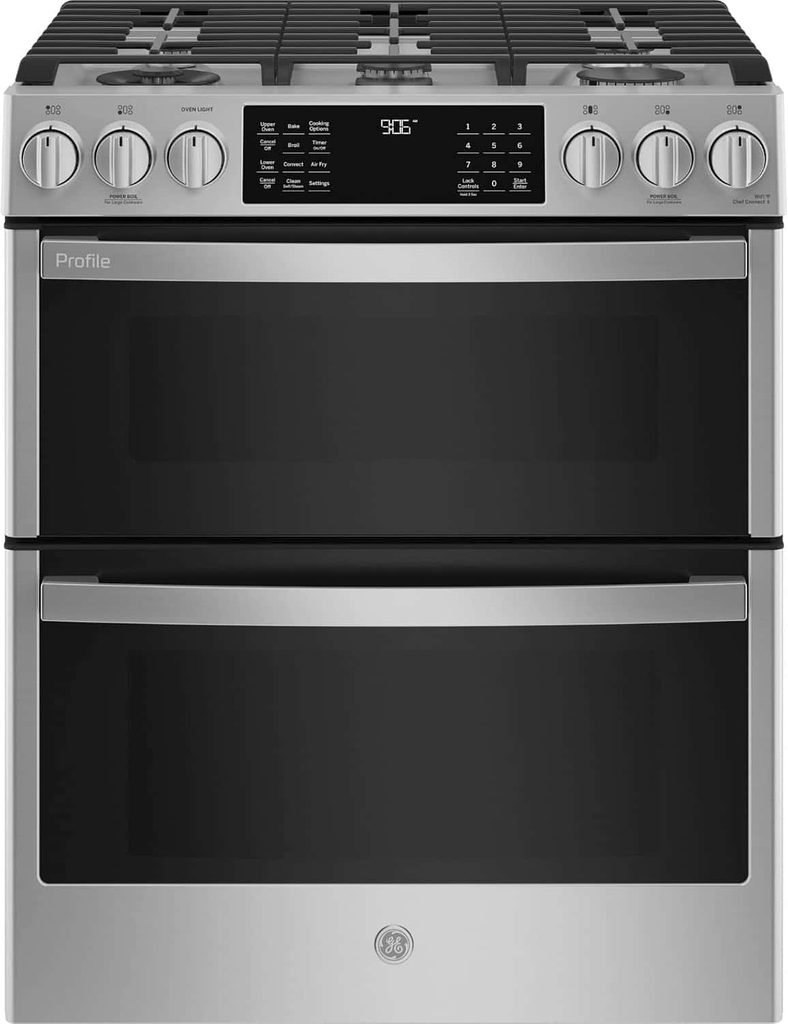 GE Profile 30-Inch Smart Double Oven Gas Range with True Convection
