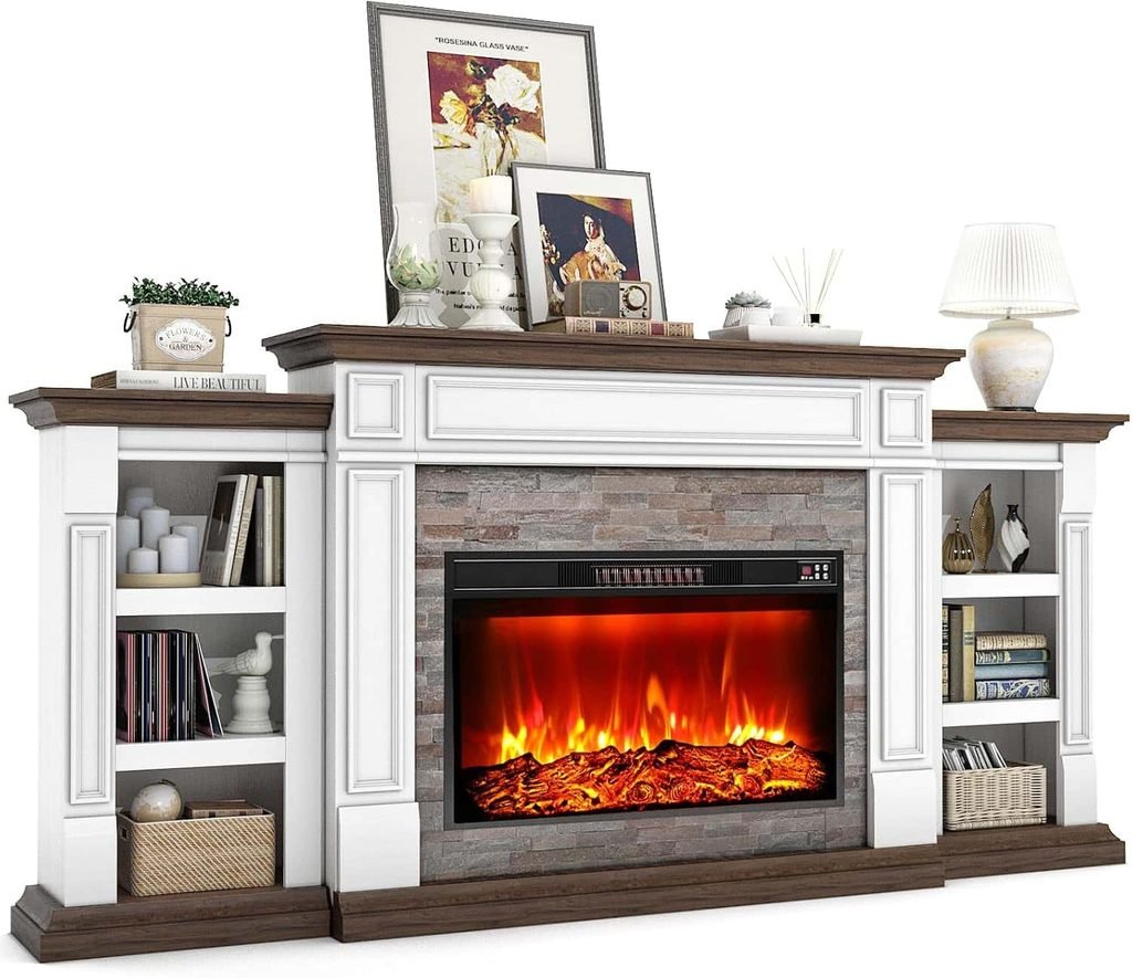 HolliWill 80-Inch Fireplace TV Stand