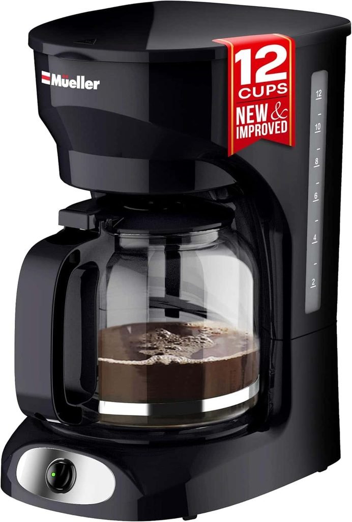 Mueller 12-Cup Drip Coffee Maker with Borosilicate Glass Carafe