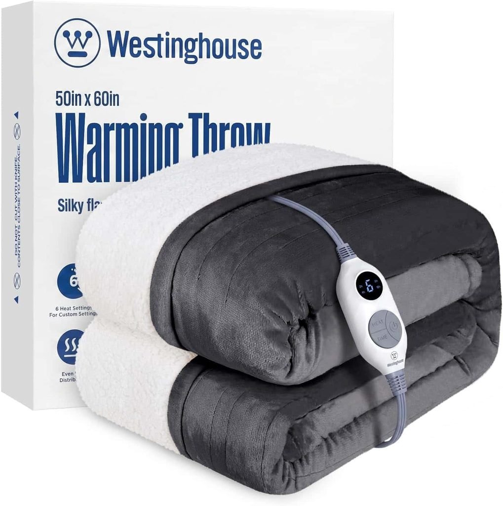 Westinghouse 50 × 60 Inch Heated Throw Blanket